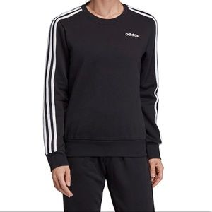 Adidas WOMEN'S ESSENTIALS 3-STRIPES SWEATSHIRT BLACK/WHITE